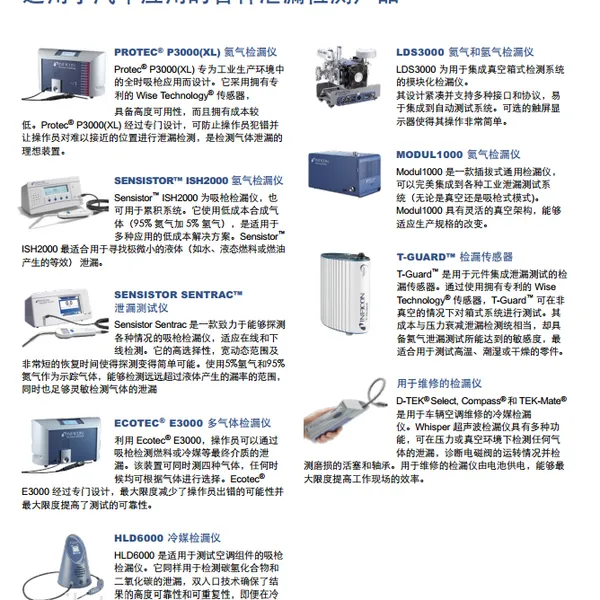 Inficon汽车专用泄漏检测产品、汽车检测专用检漏仪