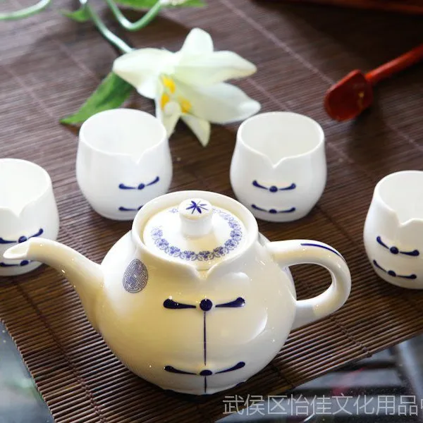 和瓷小添福茶具【青花瓷】青花陶瓷茶具套装 陶瓷礼品