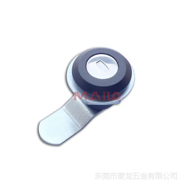配电箱圆锁 机械门圆锁ML1-004-1防水黑色冲压折弯锁片小型电柜锁