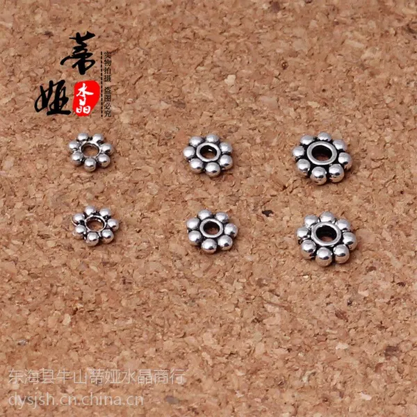 供应藏银隔片 散珠隔珠垫片 DIY佛珠配件批发 手工串珠雪花片材料批发