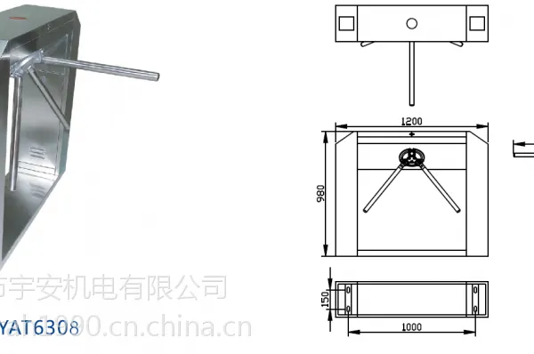宇安机电桥式斜角三辊闸厂家深圳三辊闸