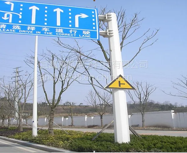 宜昌恩施荆州枝江道路烤漆标牌杆 交通标牌单立柱 道路标牌F型杆 道路悬臂杆