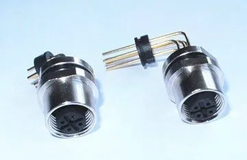 车载交换机专用M12母头弯90度PCB四孔厂家