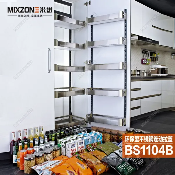 广东高身篮厂家批发供应MIXZONE米雄高柜连动拉篮(大怪物)