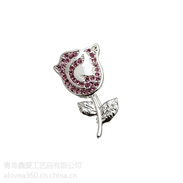 瑞丽玫瑰花胸针 鑫爱时尚胸针厂家