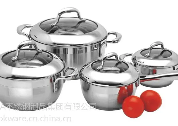 供应SA-12012 德国工艺复合底不锈钢锅具套装 不锈钢锅具 无烟锅 无水锅