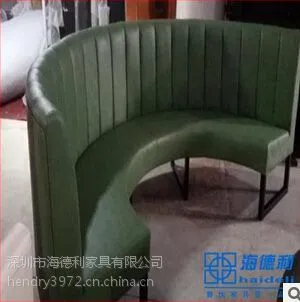 地中海皮制铸铁脚卡座沙发 蜂巢酒吧沙发 餐厅卡座沙发