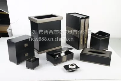 工厂定制五星级酒店用品 客房皮木制品杂件 防水耗品首饰盒保三年