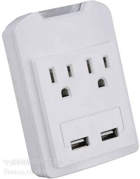 LA- 2SC USB美式插座 LED灯 带防雷保护