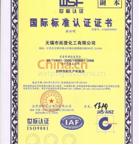 国际标准认证证书