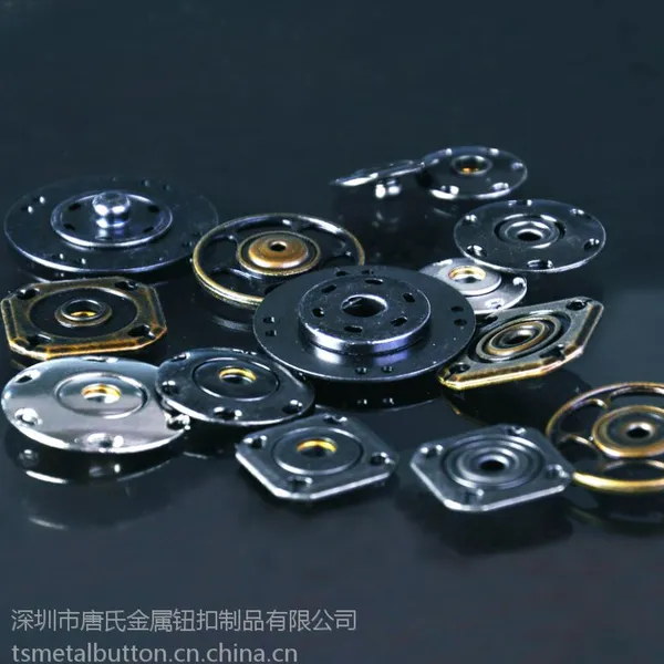 深圳唐氏金属钮扣厂供应环保高端搭配款四方合金手缝针线啪钮