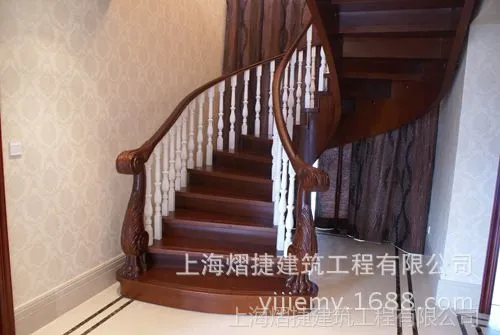 供应熠捷 木质楼梯 家用木楼梯 原木楼梯 旋转梯 复式楼梯 厂家直销