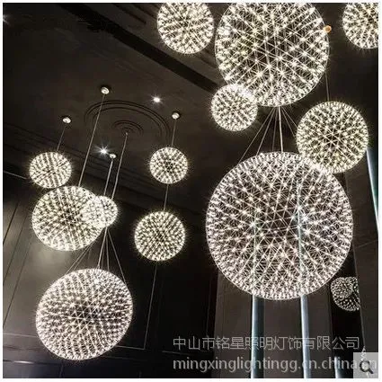 现代吊灯厂家批发LED不锈钢火花星球美式吊灯星空圆球吊灯具定制