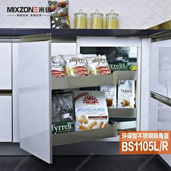 拉篮厂家供应批发MIXZONE米雄BS1105(L\\\\R)不锈钢转角篮(小怪物)
