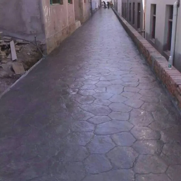 供应彩色压花地坪材料生产厂家/景观小区市政道路压模地坪/彩色混凝土压模地坪尽在上海鹤石