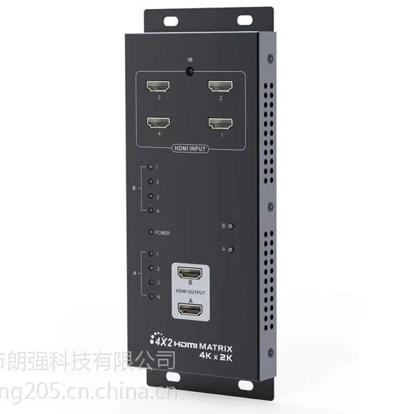 安防监控专用挂墙式HDMI信号矩阵切换器4X2深圳品牌
