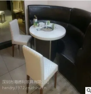 古典皮制弧形休闲沙发 西餐厅/奶茶店卡座沙发 可定做