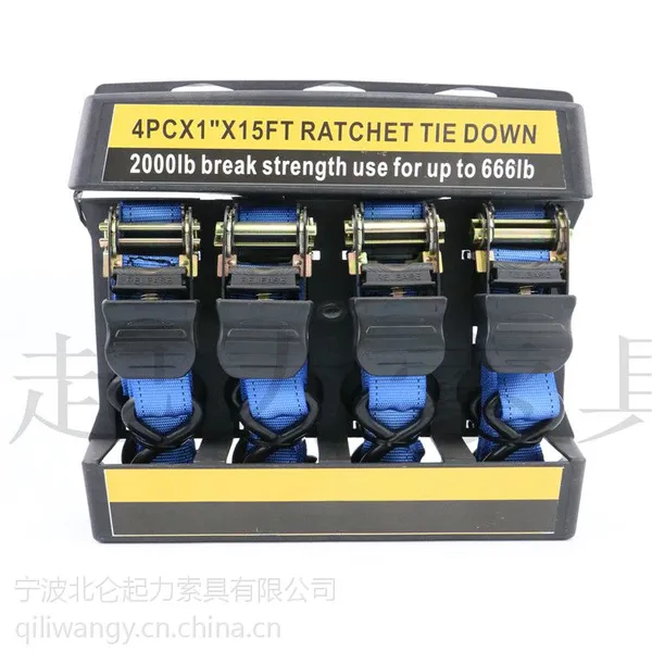 起力索具精品系列收紧器25MM*1500LBS浸塑S钩包胶手柄拉紧器捆绑带