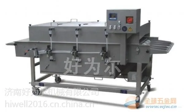 冰衣机是将水与空气混合形成雾状喷射到产品表面