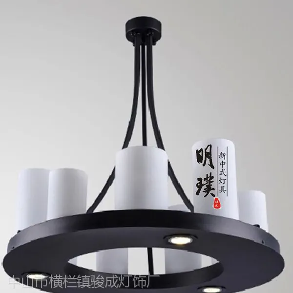 圆形餐厅中式吊灯 仿云石新中式吊灯 明璞中式吊灯代理加盟