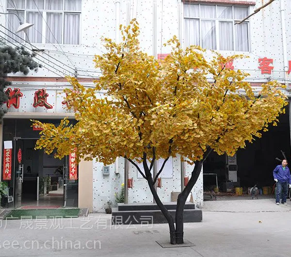 广晟景观工艺供应仿真银杏树商场酒店市政绿化摆饰造景美化绿化仿生实木树干银杏树定制定做