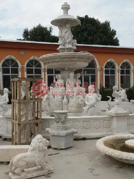 石雕喷泉多少钱一套?黄锈石喷泉厂家_千龙雕塑石雕喷泉报价