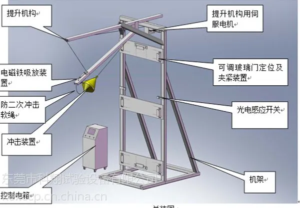 科翔专业制造电梯玻璃门及轿壁冲击试验装置