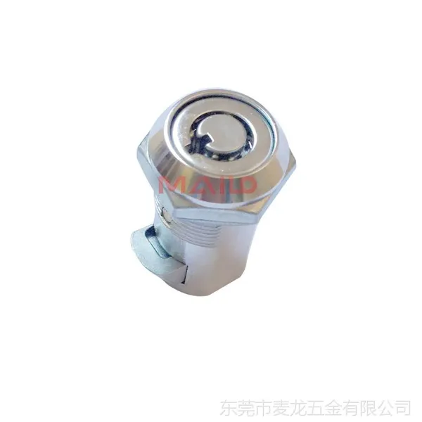 圆柱形ML1-007网络机柜锁 回弹复位带钥匙开启表面亮色
