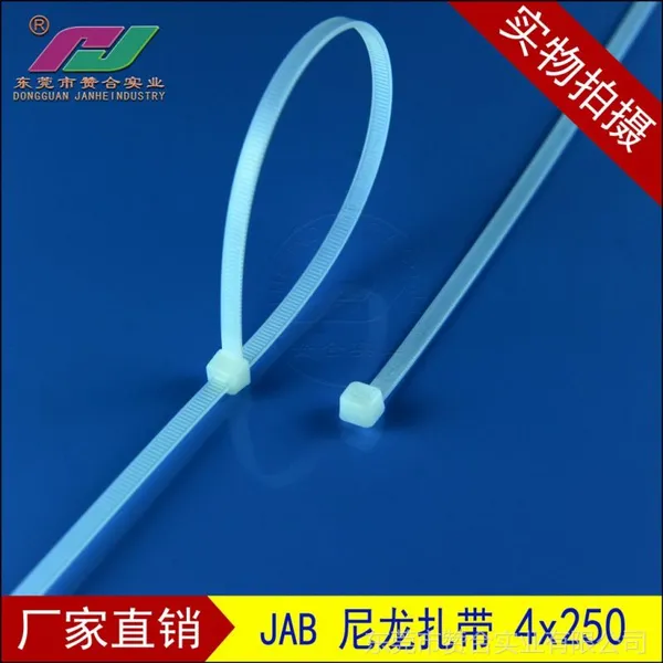 供应广东自锁式尼龙扎带4x250,白色尼龙扎带,尼龙绑带 机械厂用扎带