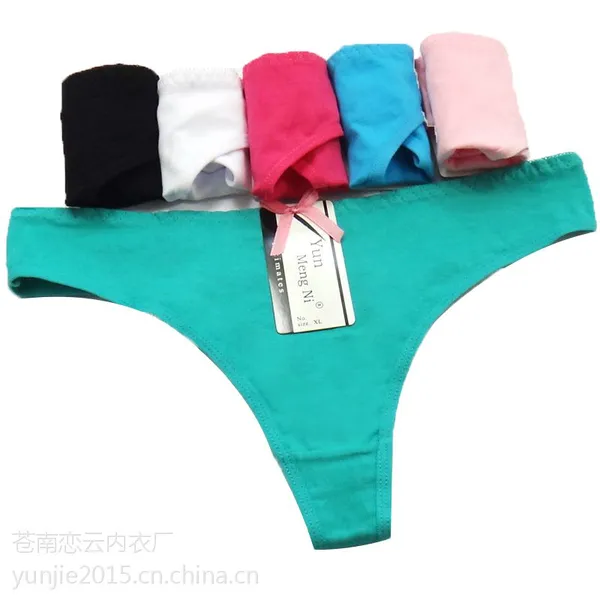 云梦妮87286外贸女式丁字裤厂家直销蝴蝶结女士内裤舒适透气全棉丁字裤