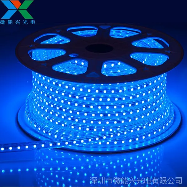 5050灯带高亮RGB户外LED灯带60珠高压220V柜台装修软灯条