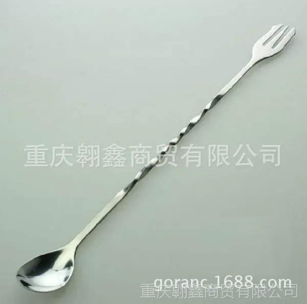 供应吧台匙 不锈钢螺纹吧勺 吧台匙 搅拌勺 长吧羹 调酒棒