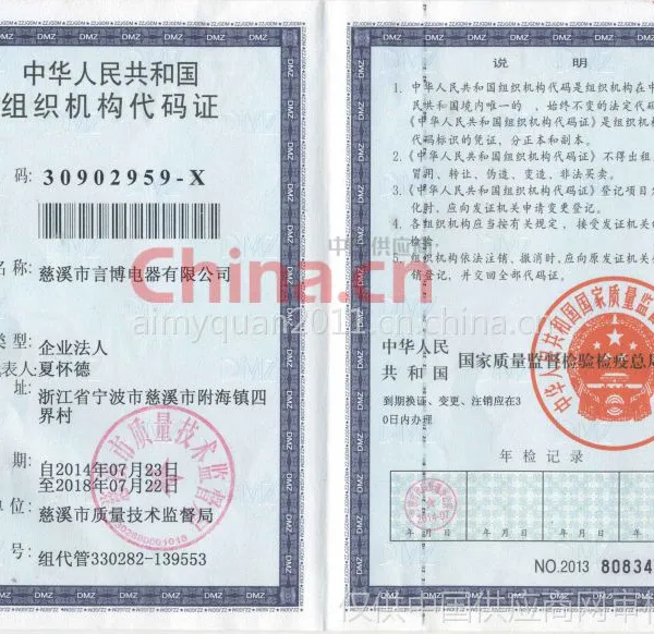 组织机构代码证影印件