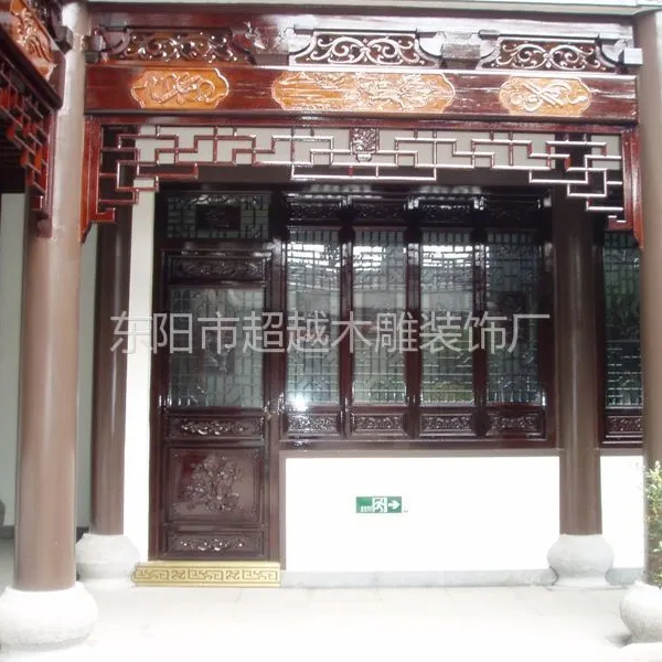 供应实木门窗 雕刻门窗 可做隔断 中式酒店餐厅配置 可加工定做