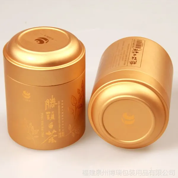 白茶高档包装罐 安吉白茶100克装茶叶铝罐 圆型80*106龙井茶包装