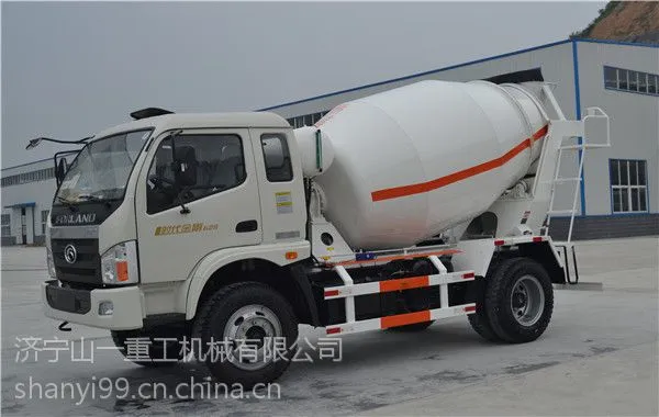 山一4立方福田底盘混凝土搅拌运输车 山一搅拌车传动性好动力大