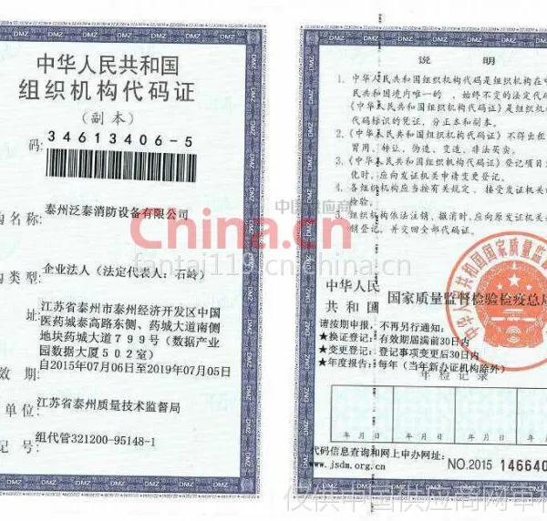 组织机构代码证影印件