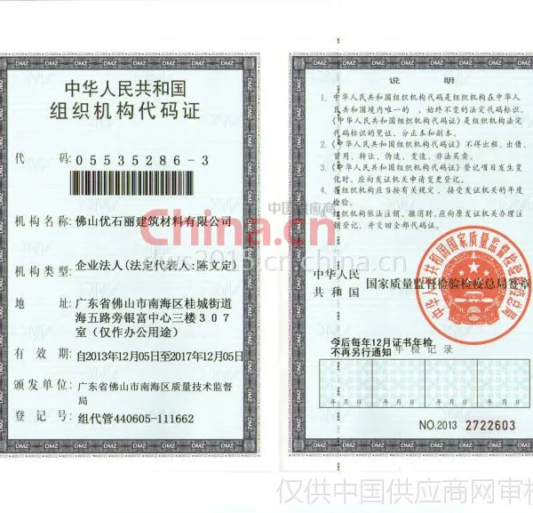 组织机构代码证影印件