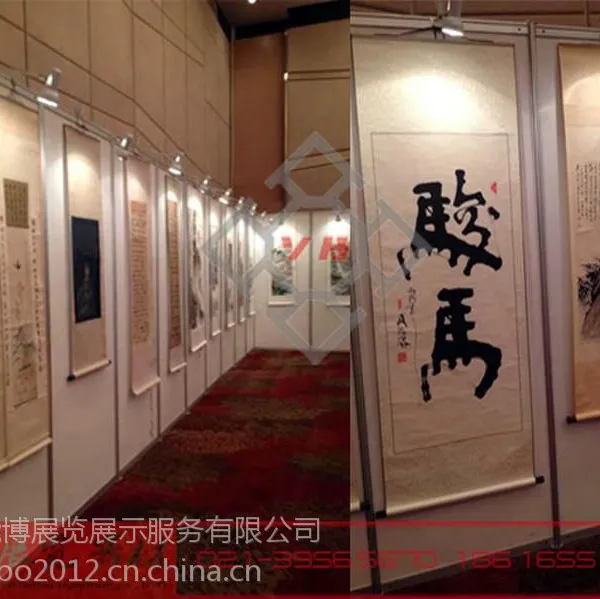 上海八棱柱金属挂画展板出租,书画摄影板搭建,拍卖会画展板租赁