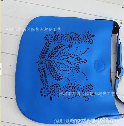 热销韩版新款 个性激光雕刻镂空 切花冲孔加工 PU真皮手袋