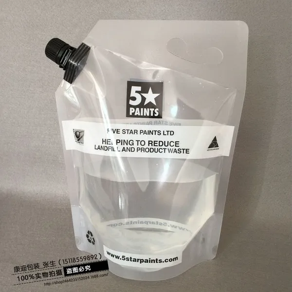 定制手提1000ML透明吸嘴袋_可无印刷生产塑料袋_液体/碳粉自立袋