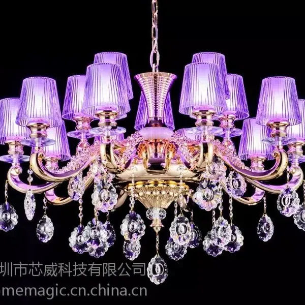 麦极客 智能水晶灯 LED客厅灯 智能遥控吊灯 酒店大堂灯 调光调色灯