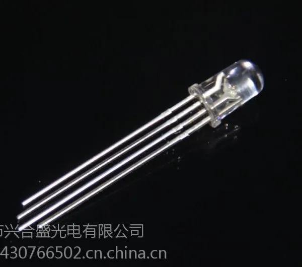F5mm圆头四脚全彩LED灯珠 RGB全彩灯珠发光二极管
