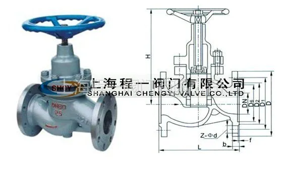 供应上海程一阀门U41SM -16C法兰柱塞阀U41SM -16C铸钢法兰柱塞阀