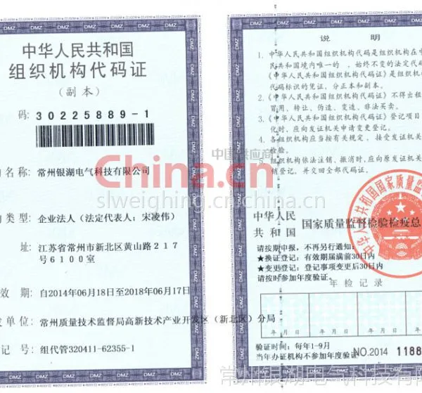 组织机构代码证影印件