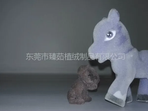供应东莞动物公仔玩具马仔卧兔卧猫等静电植绒