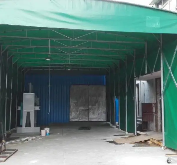 启东明彩遮阳篷材料启东雨棚布料启东060折叠雨篷推拉棚