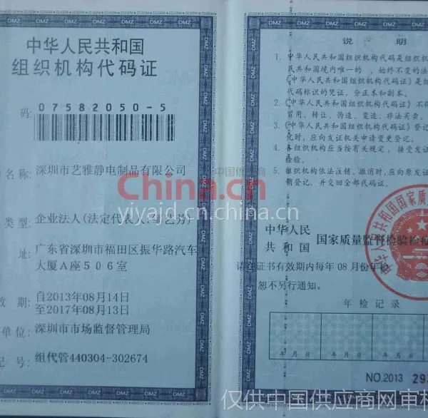 组织机构代码证影印件