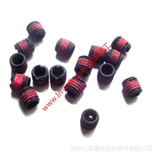 内外牙涂胶螺母,涂胶螺套专业厂商内外牙涂胶螺母现货供应