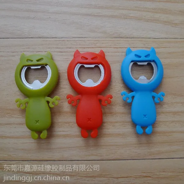 创意硅胶礼品 卡通小兔子硅胶开瓶器 硅胶包五金制品